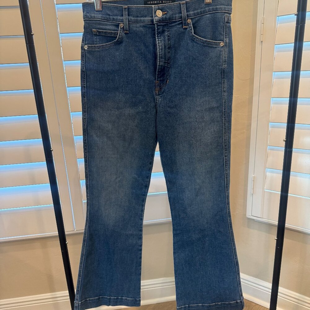 NWT Veronica Beard Carson Ankle Flare High Rise Jeans, Sz 30